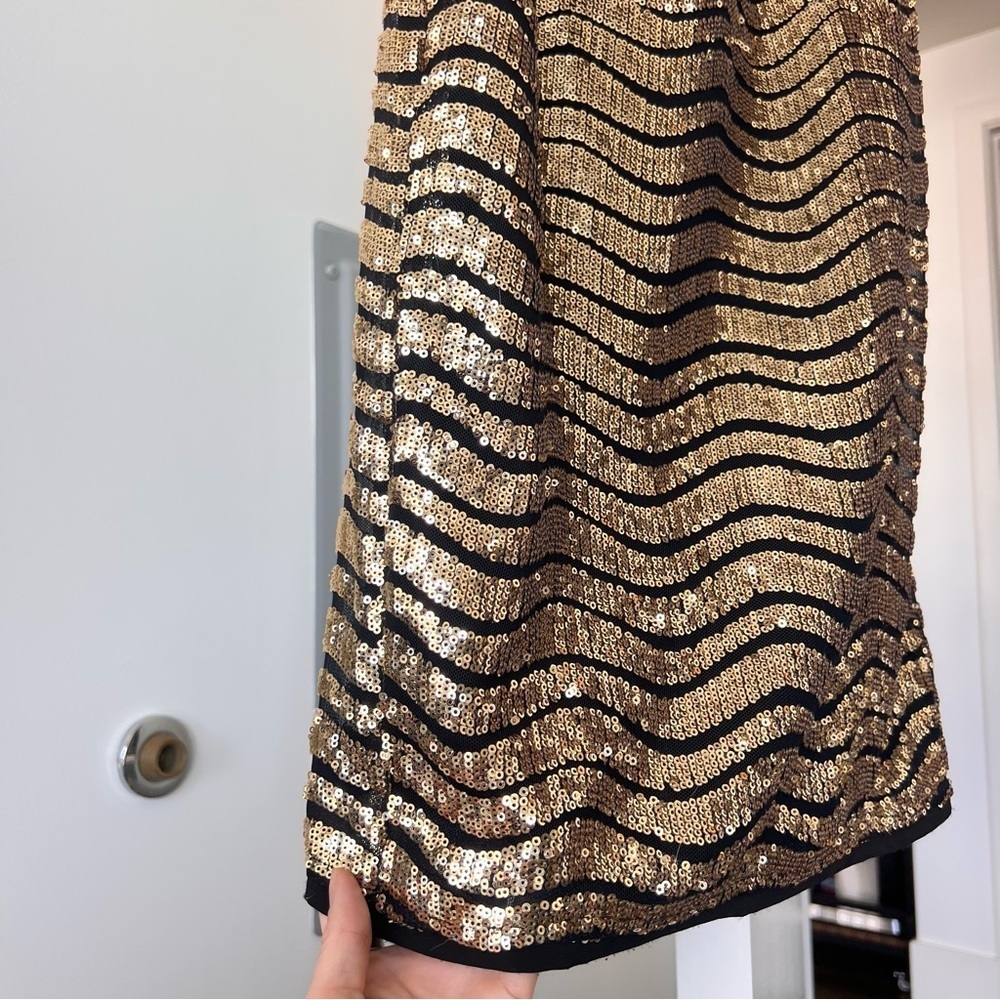 H:ours Lexie Gold Midi Dress- XS - Picture 3 of 12